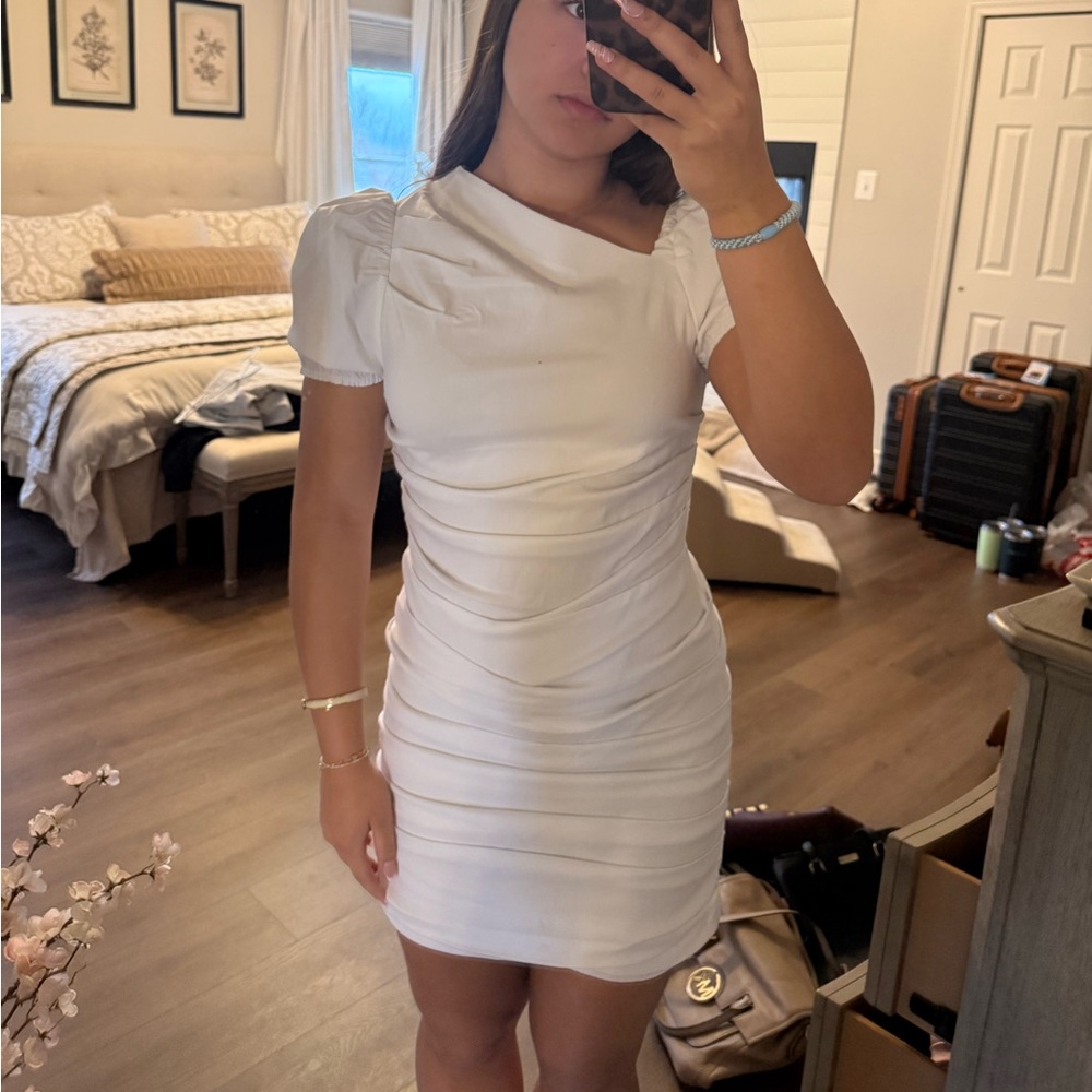 Anthropologie White Mini Dress